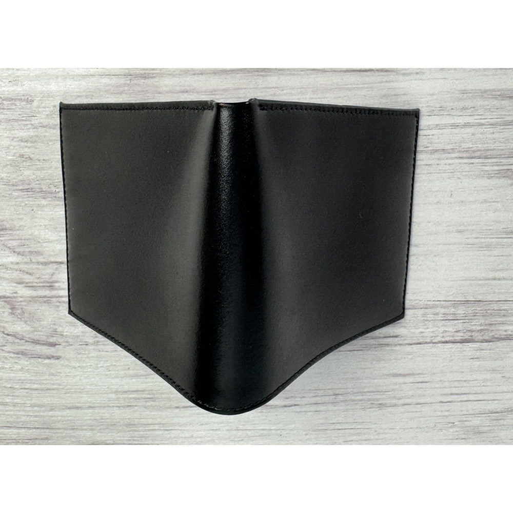 New Mens Bifold Genuine Leather Wallet Pockets Card ID Black Slim Thin - Picture 2 of 12